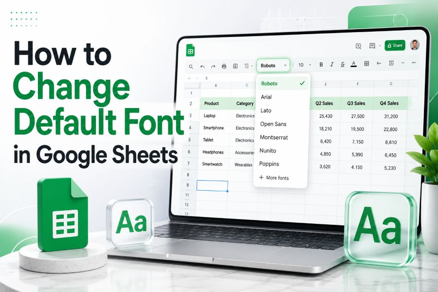 How to change default font in Google Sheets