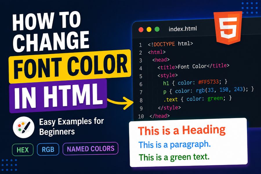 How to change font color in HTML